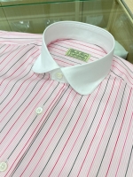 핑크 레드 블랙 스트라이프 셔츠